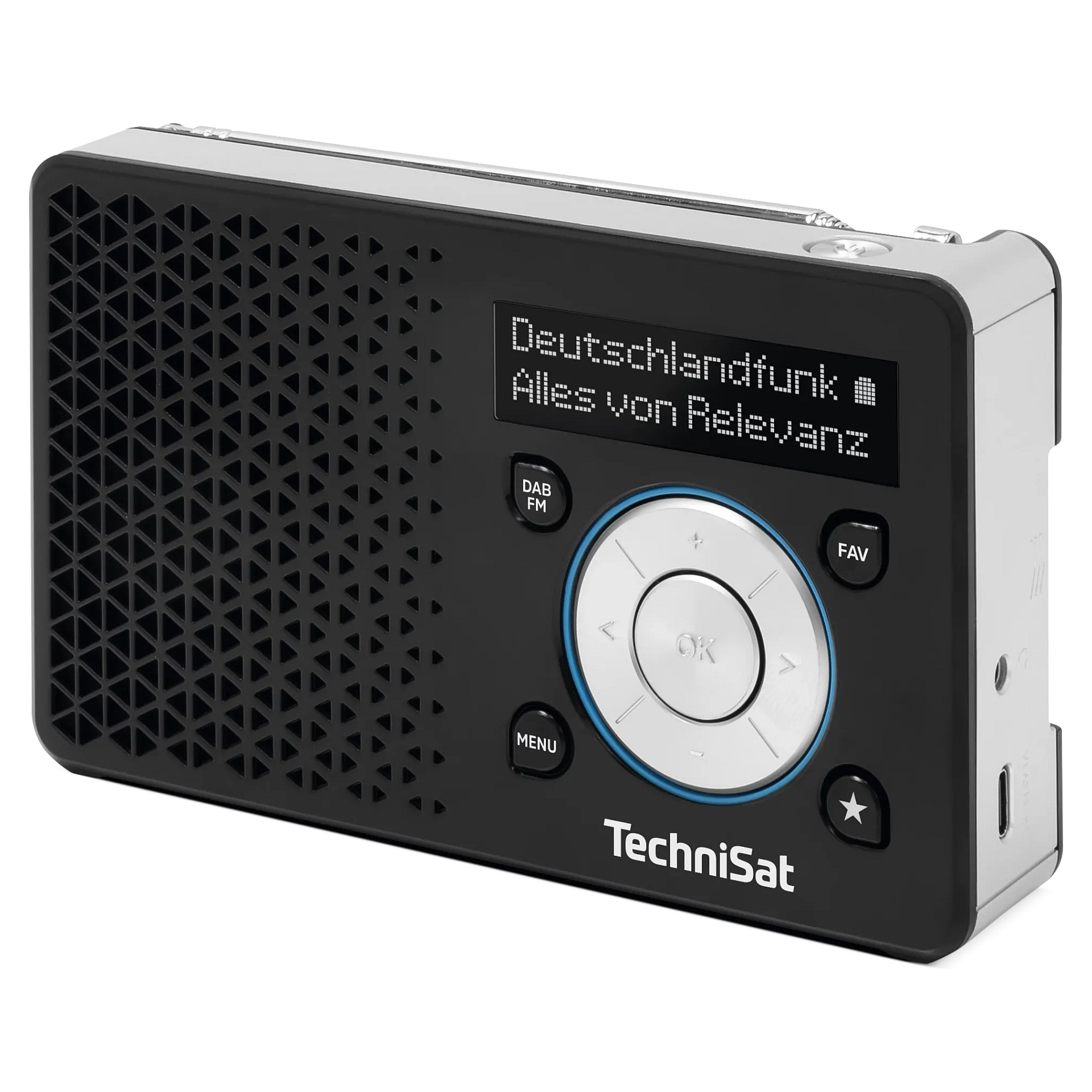 Prijenosni radio TECHNISAT DigitRadio 1 A (DAB+/FM, Baterijski/Mrežni rad, Crno-srebrni)-5