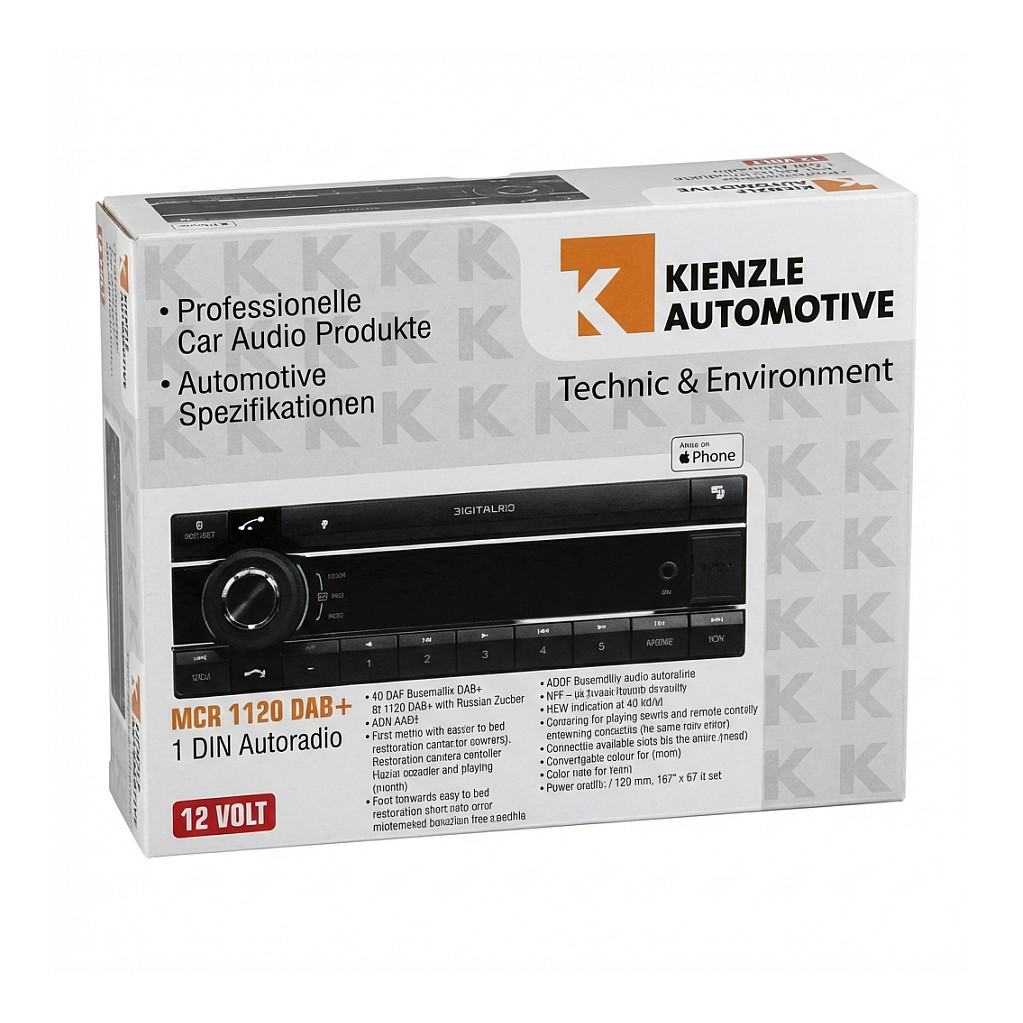 Auto radio AXION Kienzle MCR 1120 DAB+ (Bluetooth, USB, AUX, kratko kućište)-0