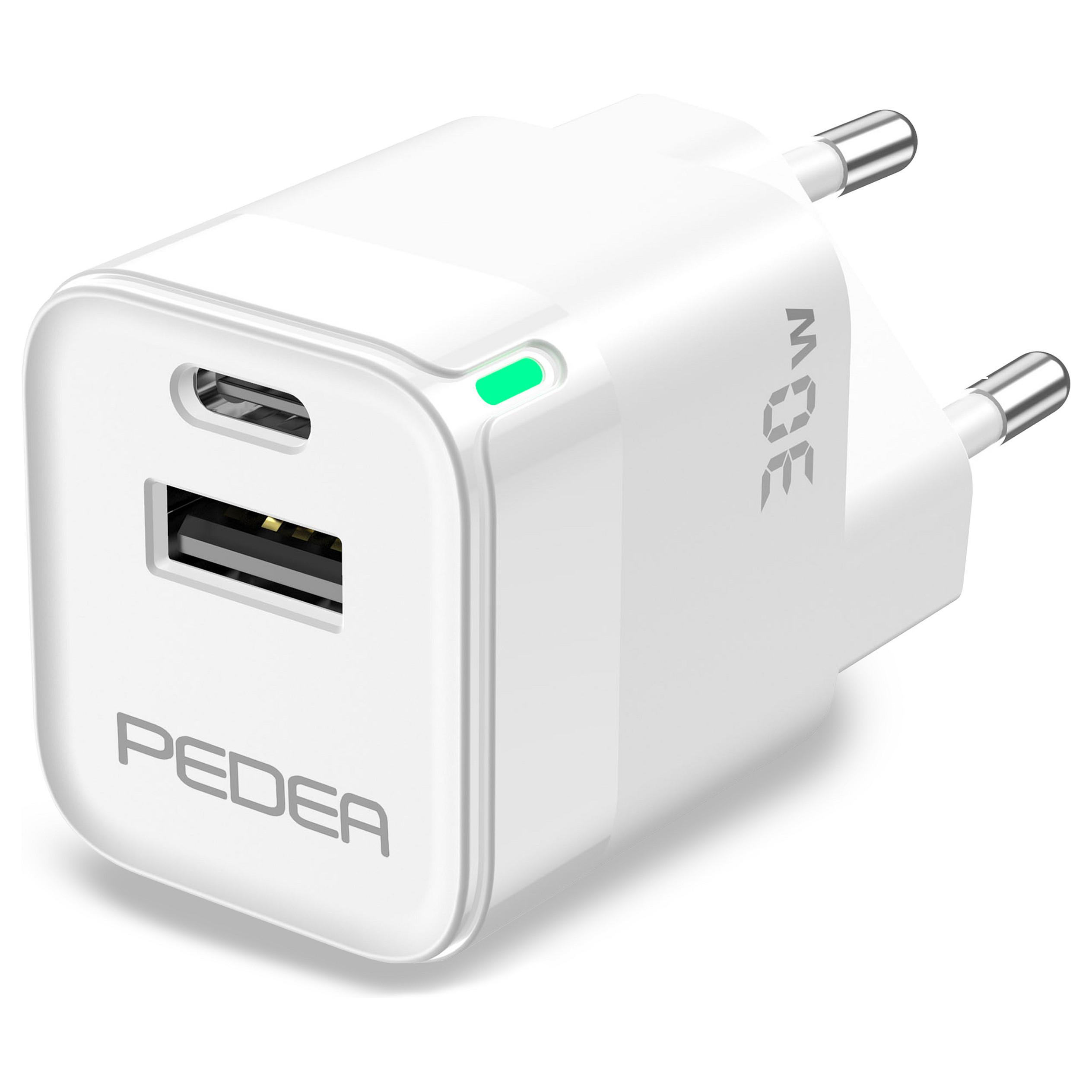 Strujni punjač PEDEA 30W (USB-C PD, USB-A QC 3.0) bijeli-0