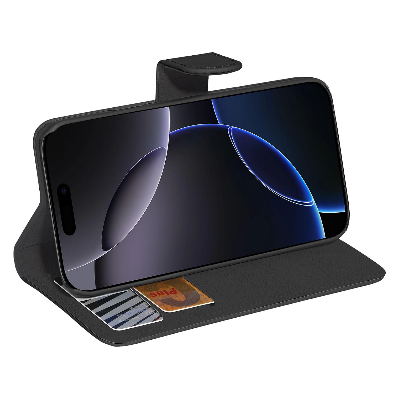 Preklopna torbica PEDEA Classic za APPLE iPhone 16 Pro Max (umjetna koža, magnetsko zatvaranje, stalak) crna-2