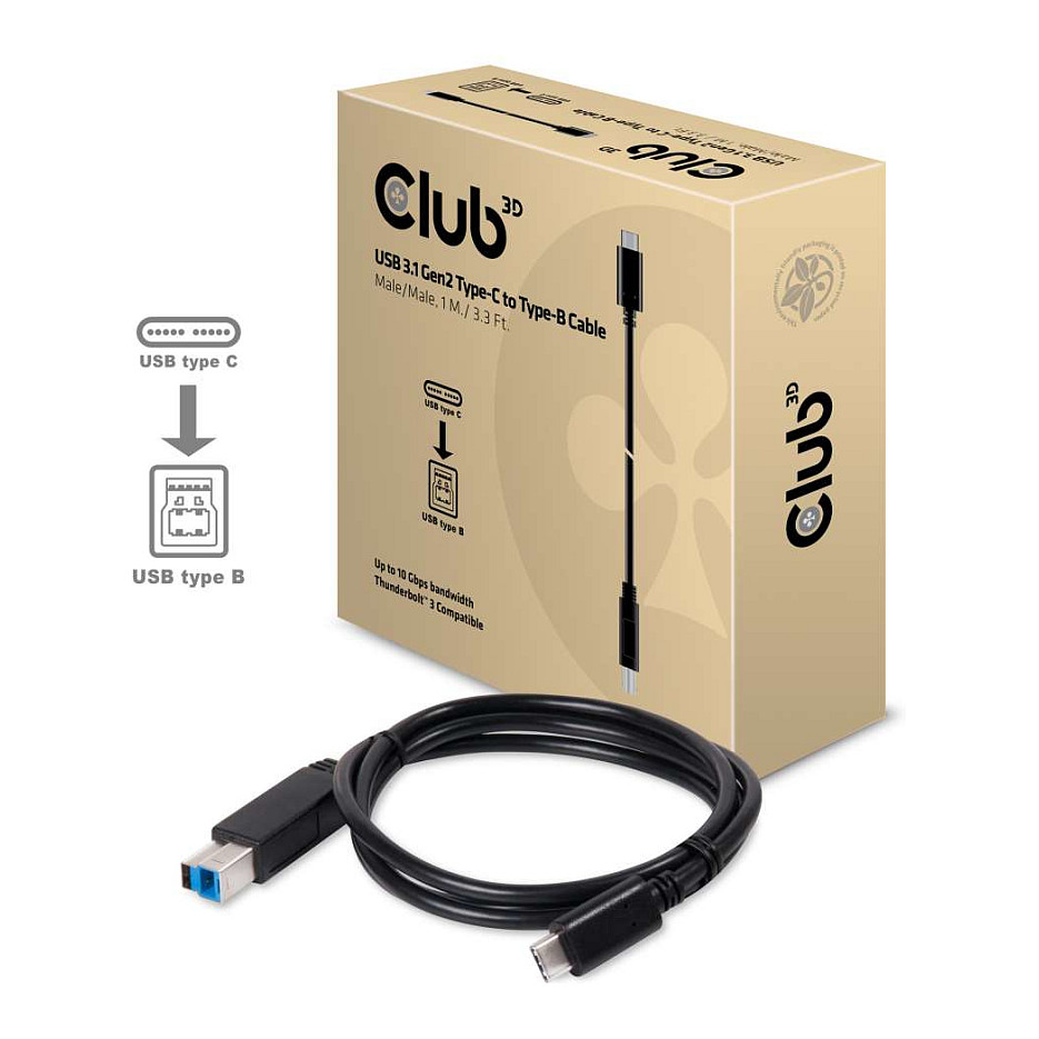 Club 3D CAC-1524 USB-C na USB-B 3.1 kabel 1m (5Gbps)-1