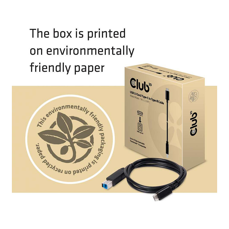 Club 3D CAC-1524 USB-C na USB-B 3.1 kabel 1m (5Gbps)-4