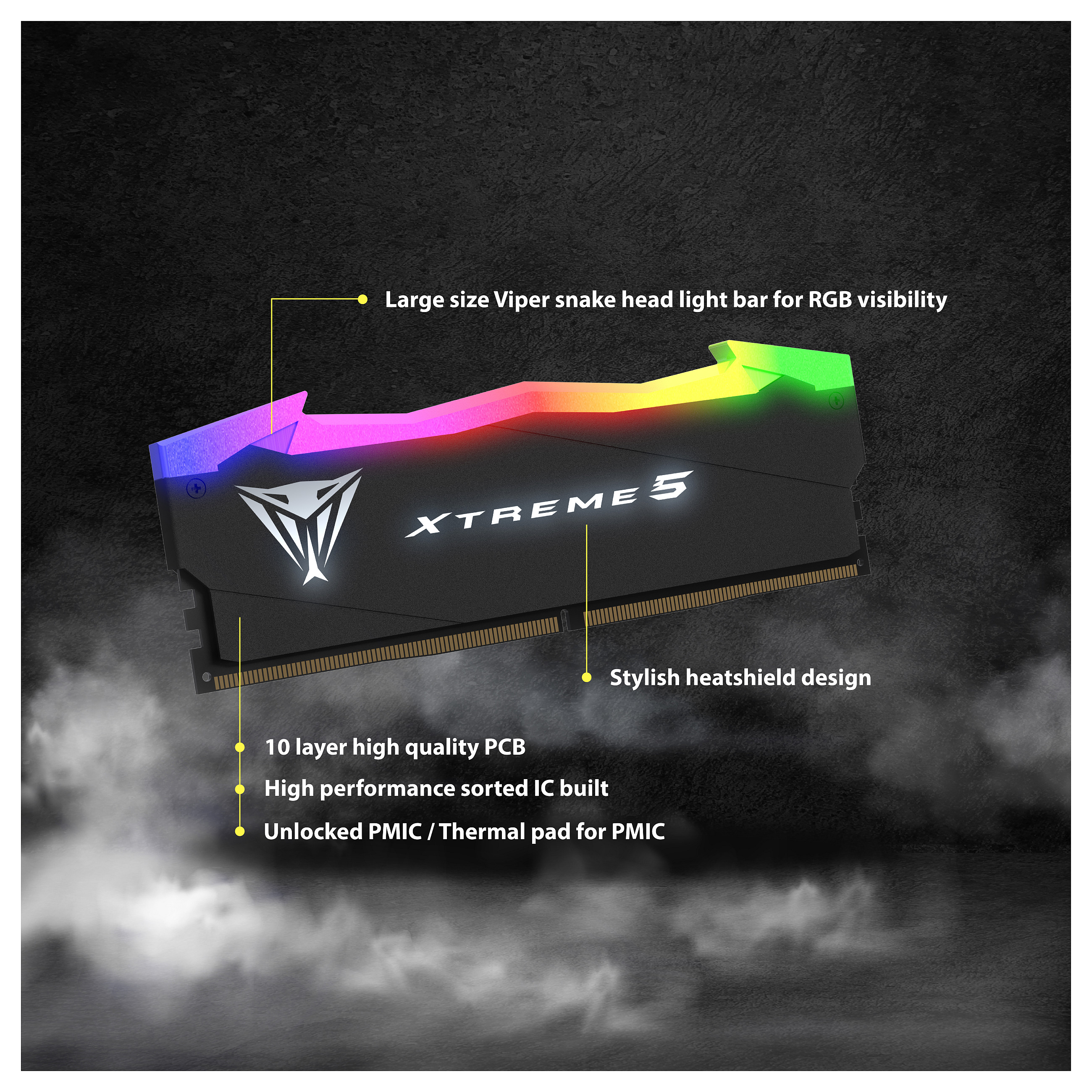 DDR5 Memorija PATRIOT Viper Xtreme 5 RGB 48GB (2x24GB) 7600MHz CL36 (PVXR548G76C36K)-8