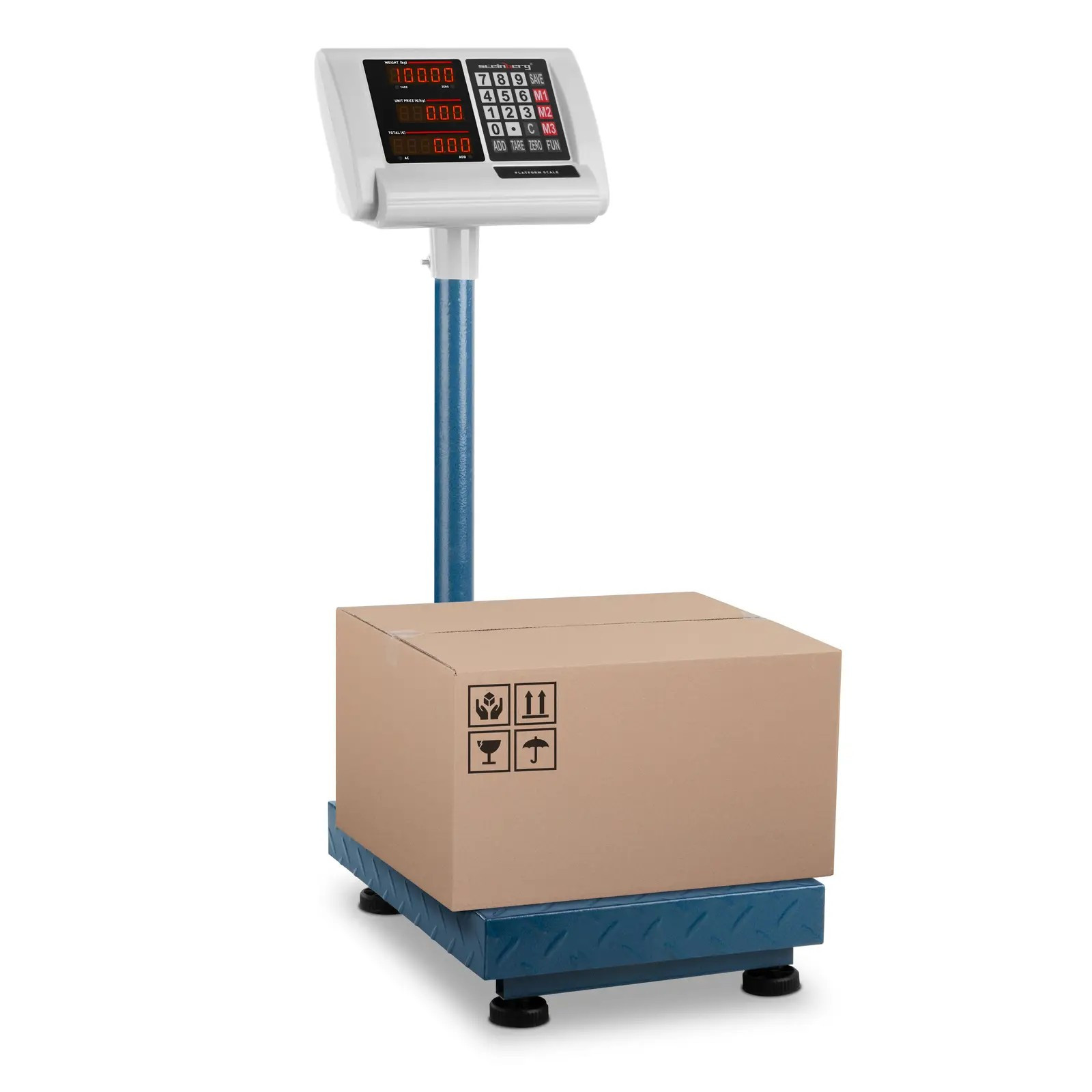 Platformska vaga STEINBERG SYSTEMS SBS-PF-100/10B (100 kg / 10 g, 40x30 cm, LED zaslon, baterija)