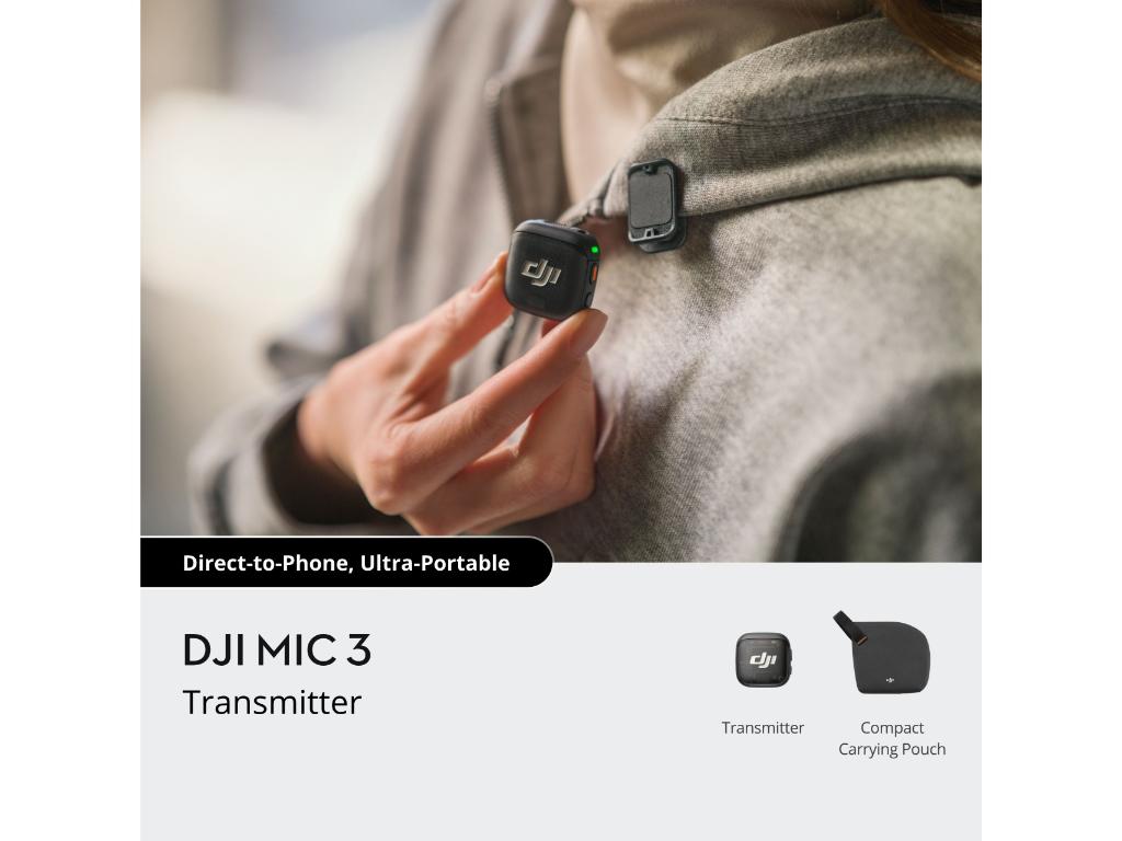 Bežični odašiljač DJI Mic 2 Transmitter (Shadow Black)-4