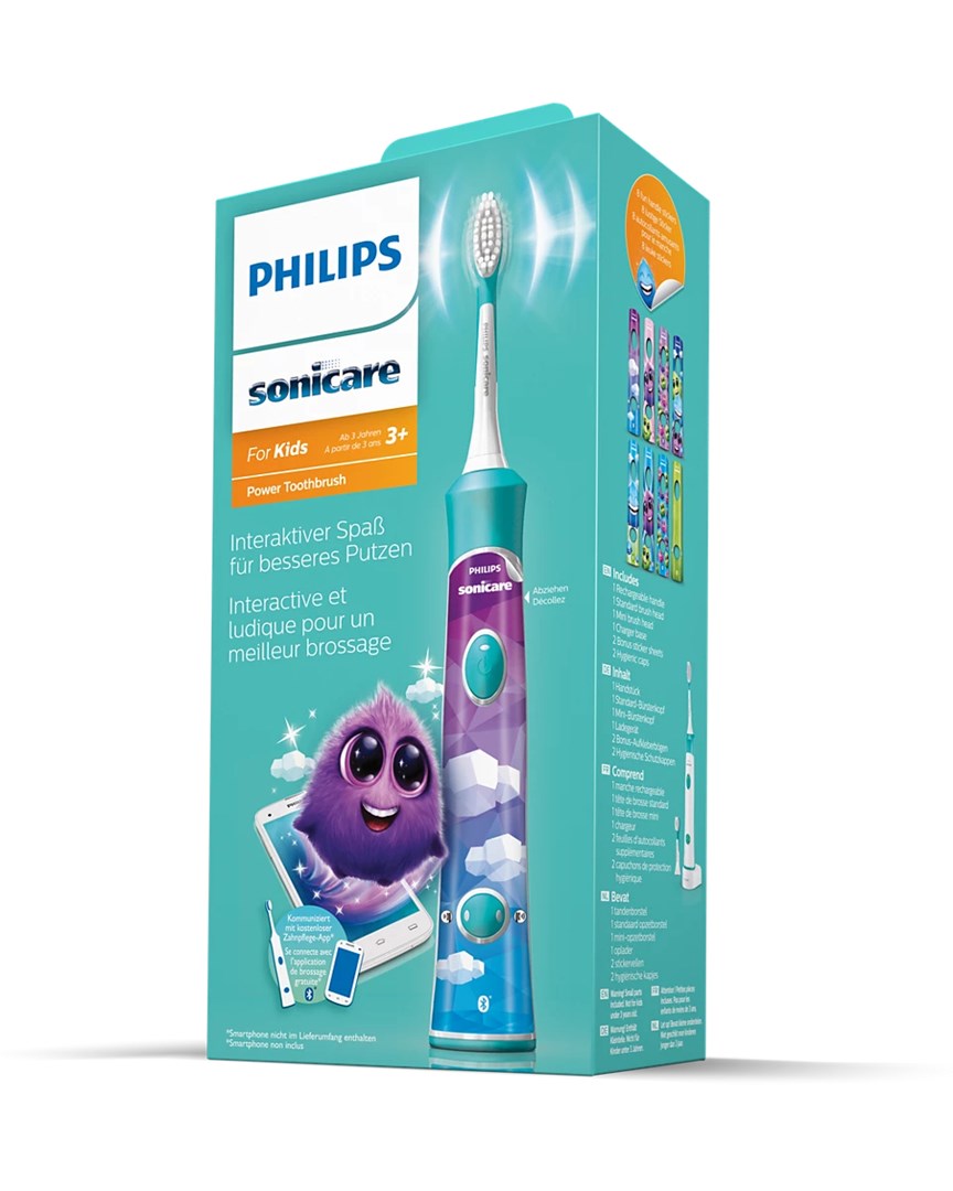 Električna zubna četkica PHILIPS Sonicare For Kids HX6352/11 (Bluetooth, 2 načina rada, 8 naljepnica)-2