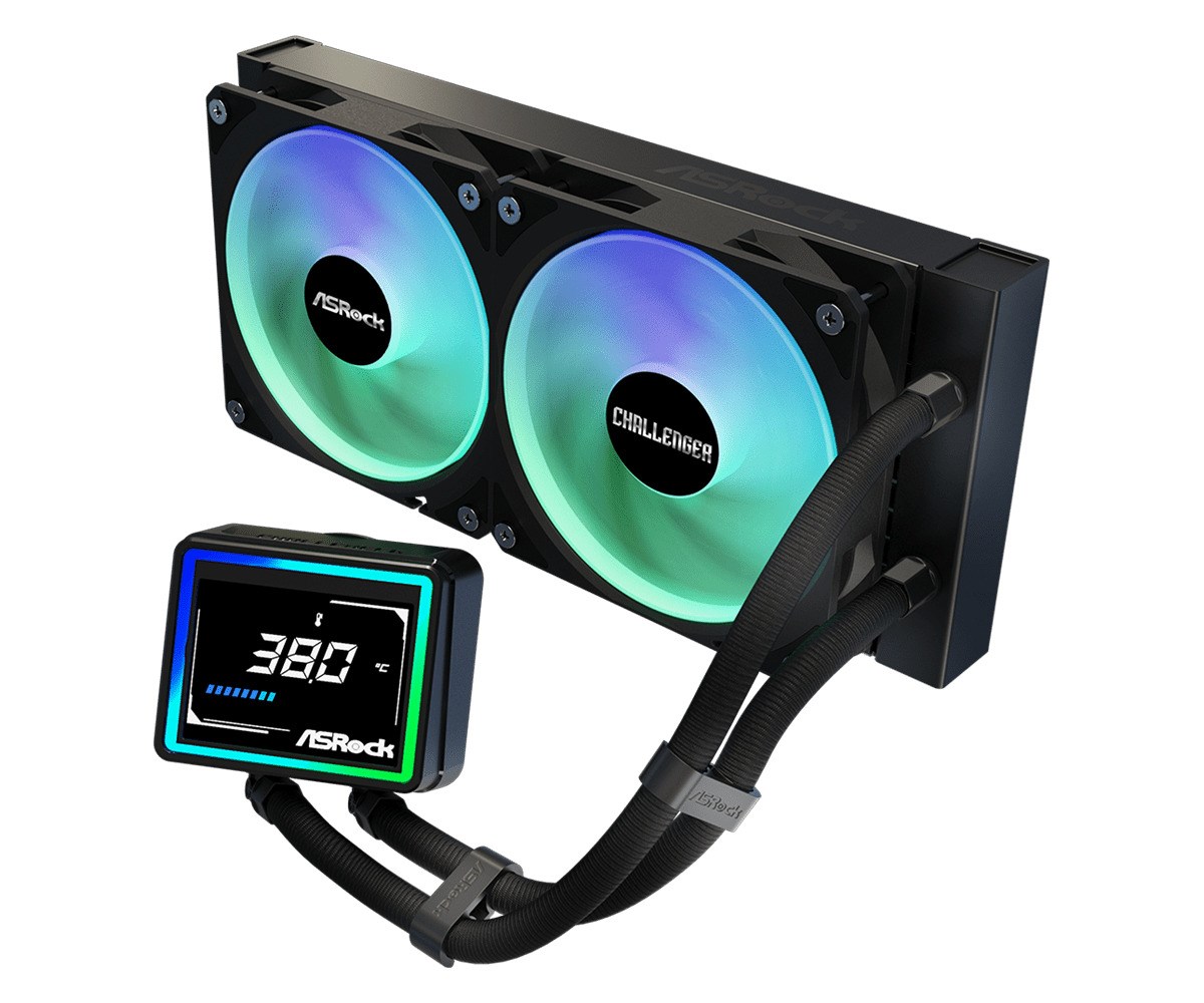 Vodeno hlađenje ASRock Challenger 240 Digital (240mm, 2x 120mm ARGB, Digitalni zaslon)-2