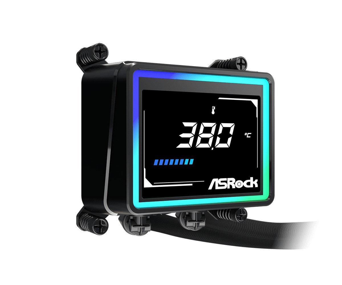 Vodeno hlađenje ASRock Challenger 240 Digital (240mm, 2x 120mm ARGB, Digitalni zaslon)-6