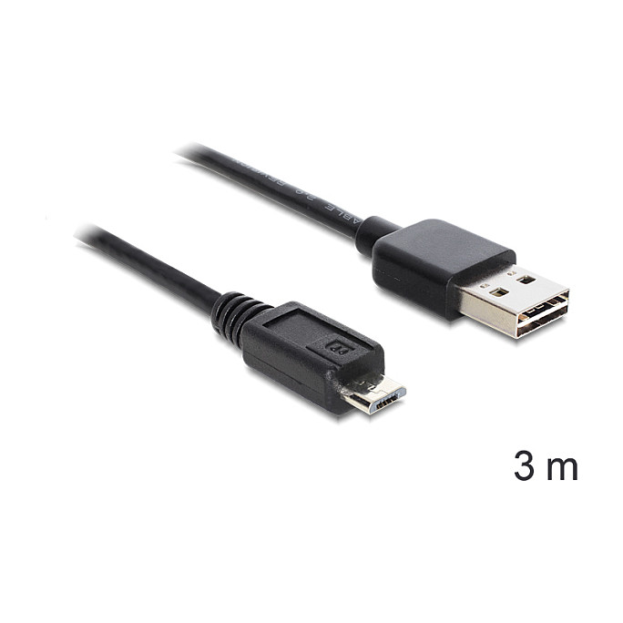 DELOCK EASY-USB 2.0 kabel USB-A na Micro-B M/M 1m (reverzibilni konektor)-0