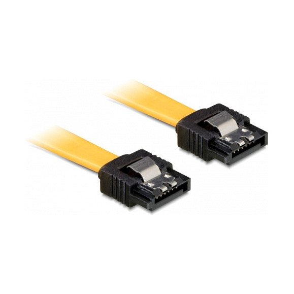 SATA kabel DELOCK 82808 (50 cm, 6 Gb/s, ravni konektori, metalne kopče)