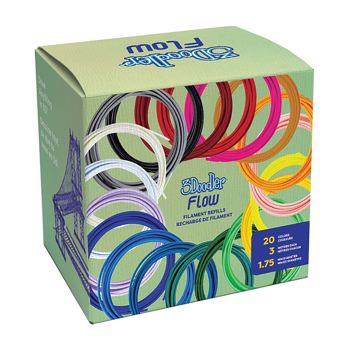 Filamenti za 3D olovku 3Doodler Flow PLA Mega Pack (20 boja, 1000 kom)-1