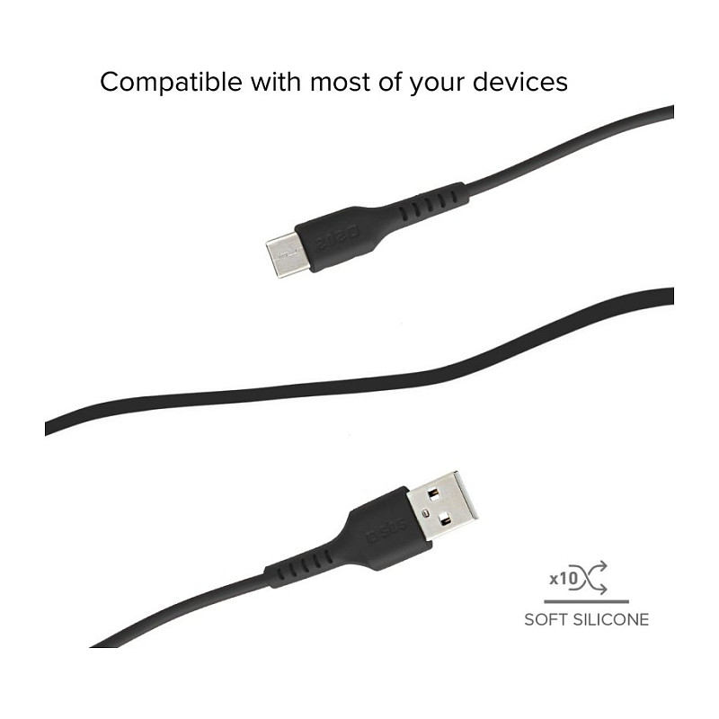 Kabel za punjenje i prijenos podataka SBS USB-A na Micro-USB (2m, crni)-3