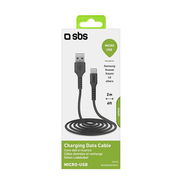 Kabel za punjenje i prijenos podataka SBS USB-A na Micro-USB (2m, crni)-5