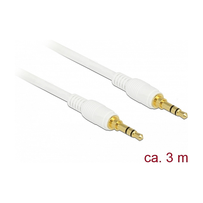 Audio kabel DELOCK 85552 (3.5mm, 3-pinski, M/M, 3m) bijeli