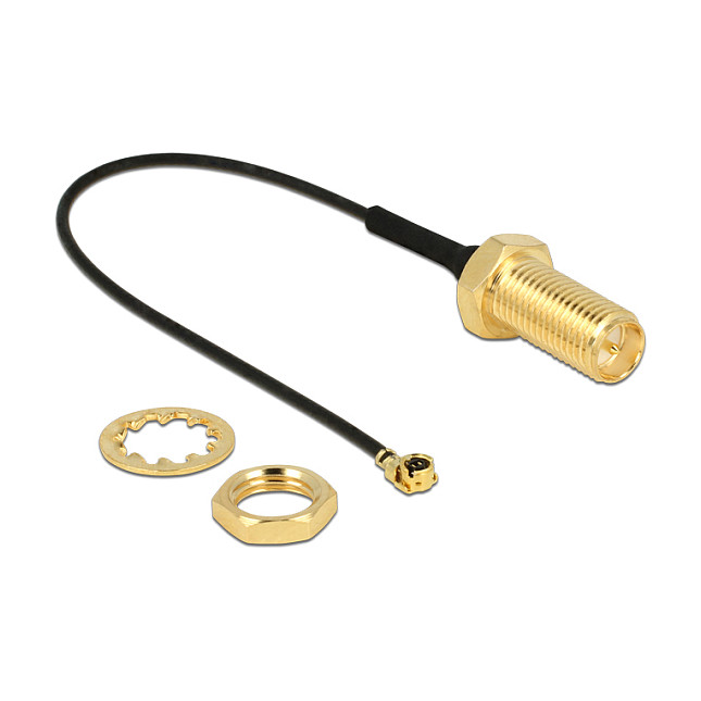 Delock antenski pigtail kabel RP-SMA (ž) na MHF I (U.FL) 10cm (1.13mm, 50 Ohm)-1