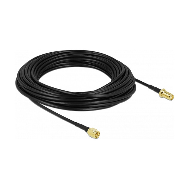 Antenski kabel DELOCK 90444 (SMA muški na SMA ženski, 15m, LMR100, niski gubici)