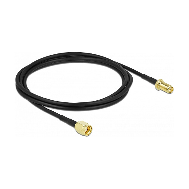 DELOCK Antenski produžni kabel RP-SMA (M) na RP-SMA (Ž) 2m (LMR100, Low Loss)-0