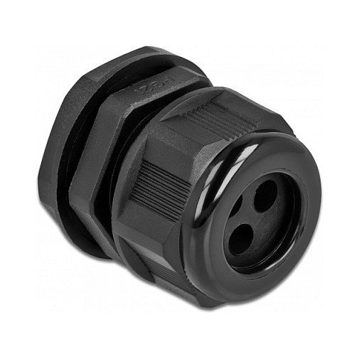 Uvodnica za kabel DELOCK PG21 s 3 ulaza (IP68, crna, 2 komada)-0