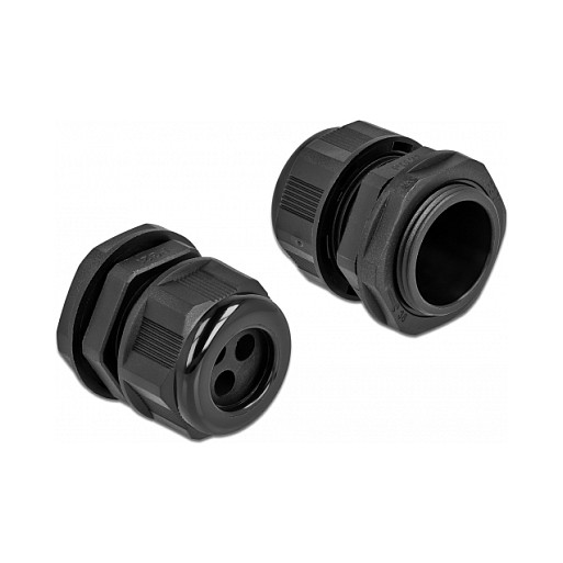 Uvodnica za kabel DELOCK PG21 s 3 ulaza (IP68, crna, 2 komada)-1