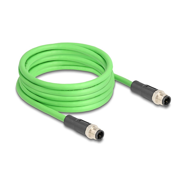 Mrežni kabel DELOCK M12 D-kodirani 4-pinski (M/M, PUR, 5m, IP67)-0