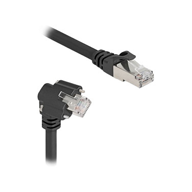Mrežni kabel DELOCK GigE za kamere (RJ45 na RJ45, Cat.6 S/FTP, 2 m, kutni konektor s vijcima)-0
