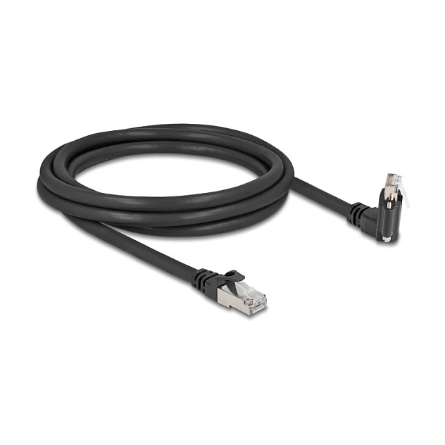 Mrežni kabel DELOCK GigE za kamere (RJ45 na RJ45, Cat.6 S/FTP, 2 m, kutni konektor s vijcima)-2