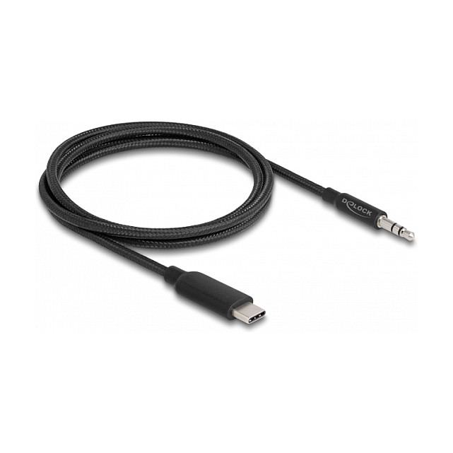 Audio kabel DELOCK USB-C na 3.5mm (1m, s DAC čipom) crni