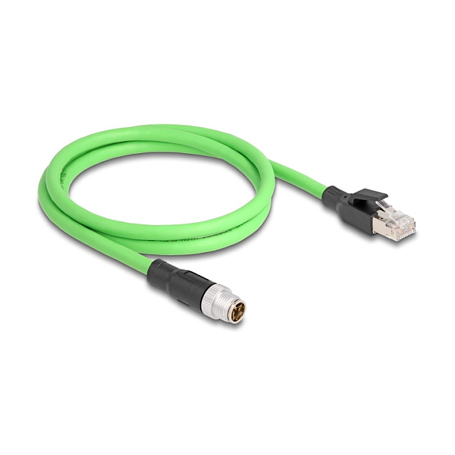 Mrežni kabel DELOCK M12 X-kodiran na RJ45 (1m, Cat.6A, IP67, PUR)-0