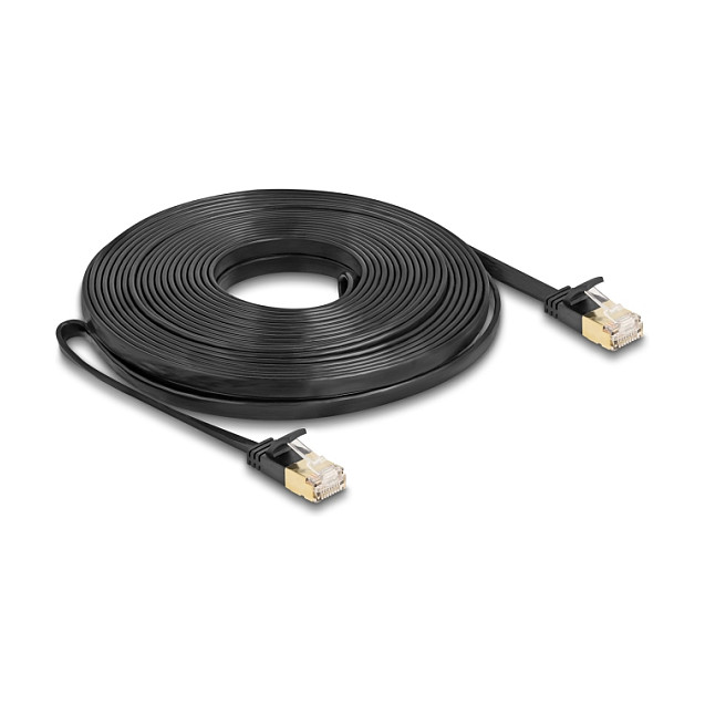 Mrežni kabel DELOCK Cat.6A U/FTP plosnati 10m (Cat.7 sirovi kabel, robusni konektor)