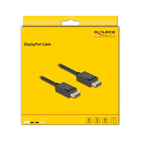 Delock DisplayPort 1.4 Kabel 3m (16K 30Hz / 8K 60Hz, 32.4 Gbps, VESA certificiran)-1