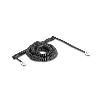 Telefonski spiralni kabel DELOCK RJ11 na RJ11 (10 m, crni)-1