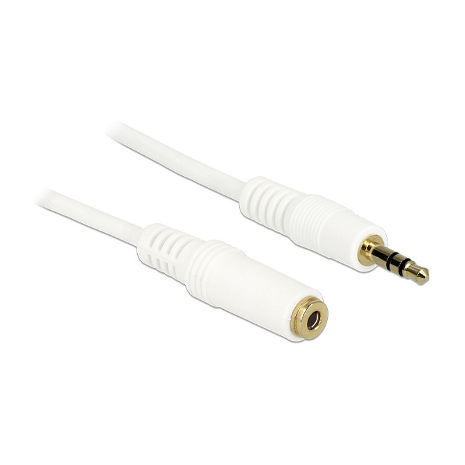 Audio produžni kabel DELOCK 3.5mm stereo (3-pin) M/Ž, 5m, bijeli-0
