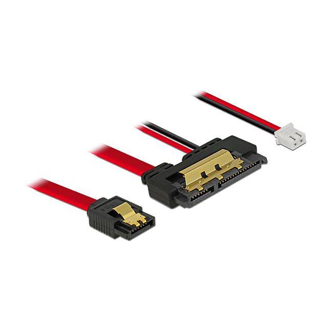 SATA kabel DELOCK 85240 (SATA 6 Gb/s 7-pin + 2-pin na 22-pin, 5V, 20 cm)-0