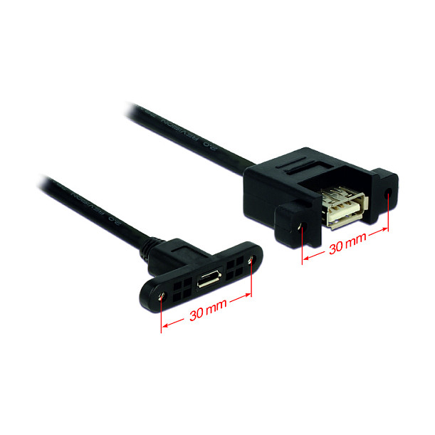 Kabel za ugradnju DELOCK USB 2.0 Micro-B (Ž) na USB 2.0 Tip-A (Ž), 25 cm-1