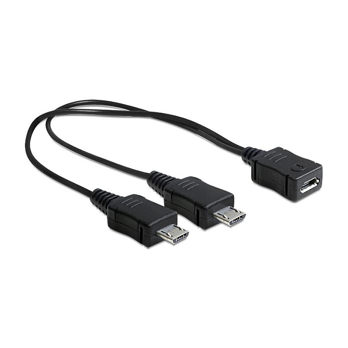 USB kabel DELOCK Y-razdjelnik micro-B (Ž) na 2x micro-B (M) 20 cm (OTG, punjenje i podaci)-0