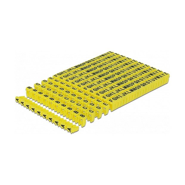 Set za označavanje kabela DELOCK Clips A-Z (260 komada, žuti, za kabele 4-6 mm)