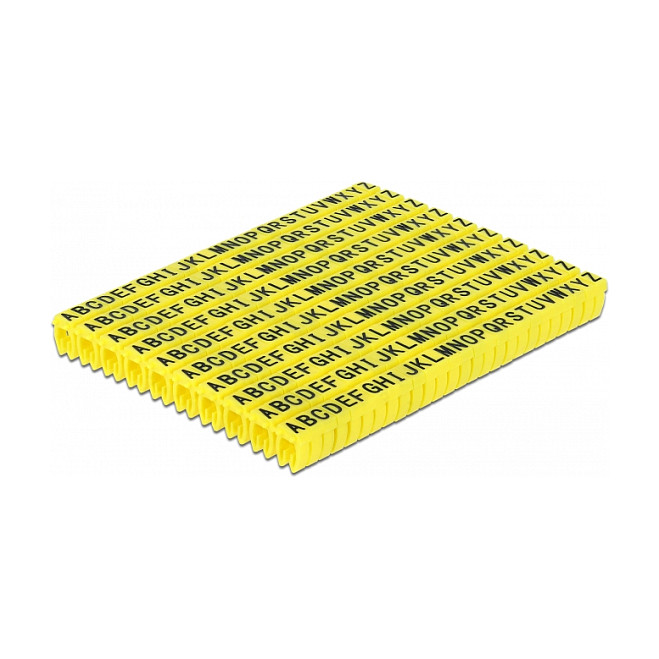 Set za označavanje kabela DELOCK Clips A-Z (260 komada, žuti, za kabele 4-6 mm)-1