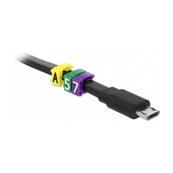 Set za označavanje kabela DELOCK Clips A-Z (260 komada, žuti, za kabele 4-6 mm)-2