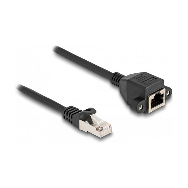 Mrežni kabel DELOCK RJ50 produžni (80191) S/FTP 0.25m crni-0