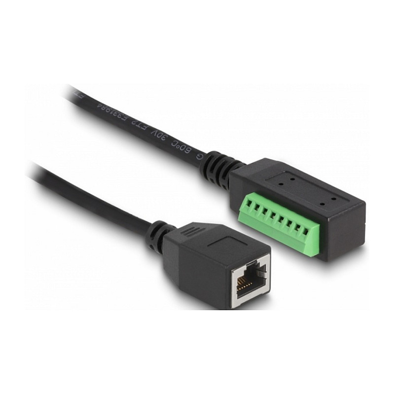 Mrežni adapter DELOCK RJ45 Cat.5e utičnica na 8-pinski terminalni blok (21.5 cm, UTP)