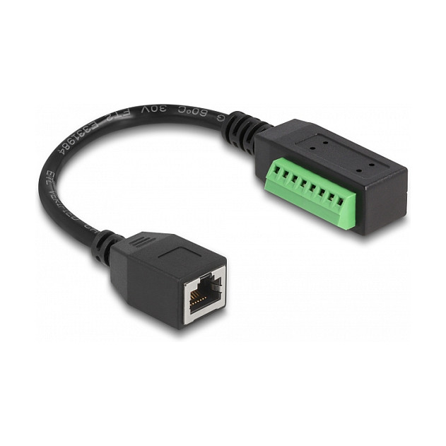 Mrežni adapter DELOCK RJ45 Cat.5e utičnica na 8-pinski terminalni blok (21.5 cm, UTP)-1
