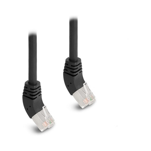 Mrežni kabel DELOCK RJ45 Cat.6A S/FTP 45° kutni (0.5m, crni)-1