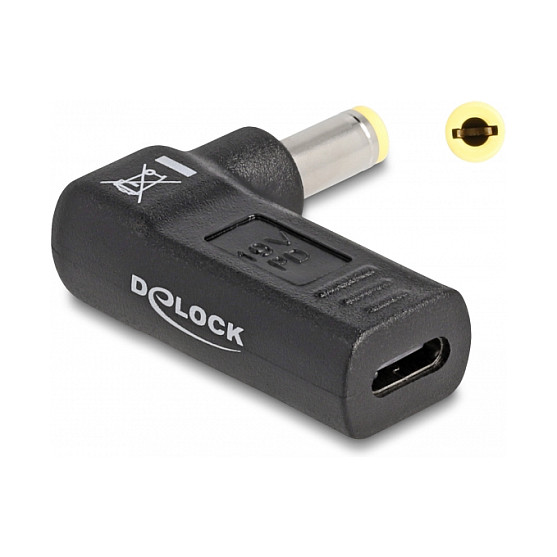 Delock Adapter USB-C na DC 5.5x2.5mm (kutni 90°, 60W) za punjenje laptopa