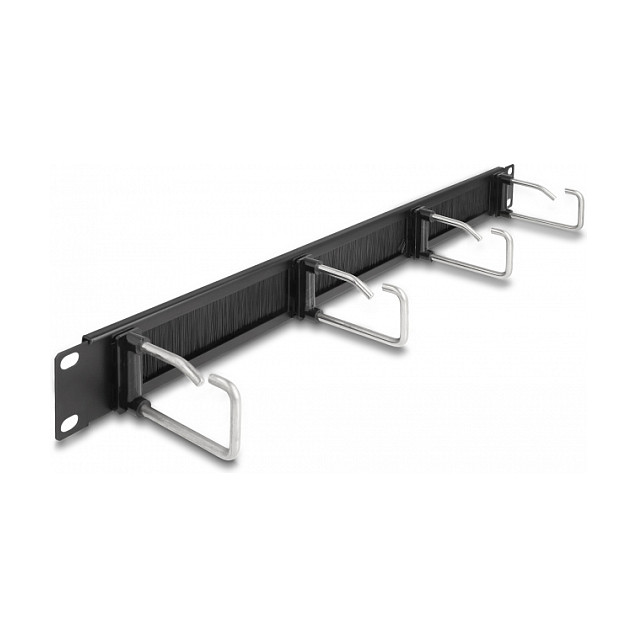 Organizator kablova DELOCK 19" s četkom i 4 metalna prstena 1U crni-0