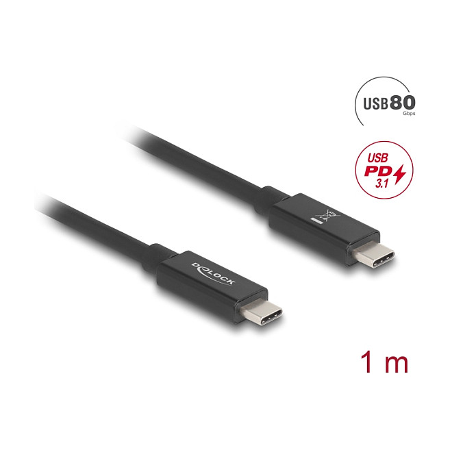USB-C kabel DELOCK 81211 (USB4 80 Gbps, 240W PD 3.1, 16K 60Hz, 1m)-1
