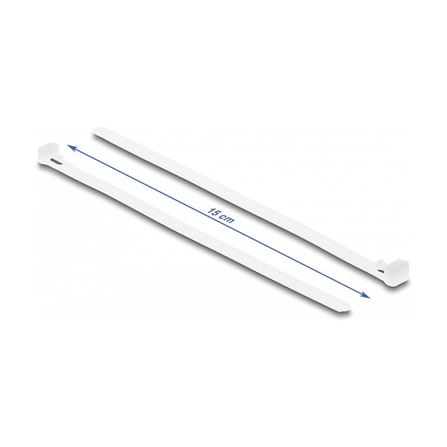 Vezice za kabele DELOCK Reusable 150 x 7.2 mm (100 komada, bijele, nosivost 22 kg)-1