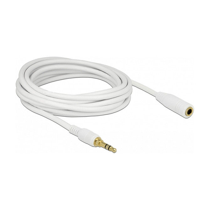 Audio produžni kabel DELOCK 3.5mm (3-pin, M/Ž, 5m, bijeli)-1
