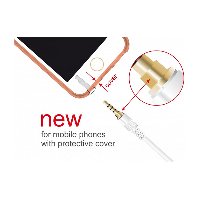 Produžni audio kabel DELOCK 3.5mm 4-pin (M/Ž, 0.5m, bijeli)-2