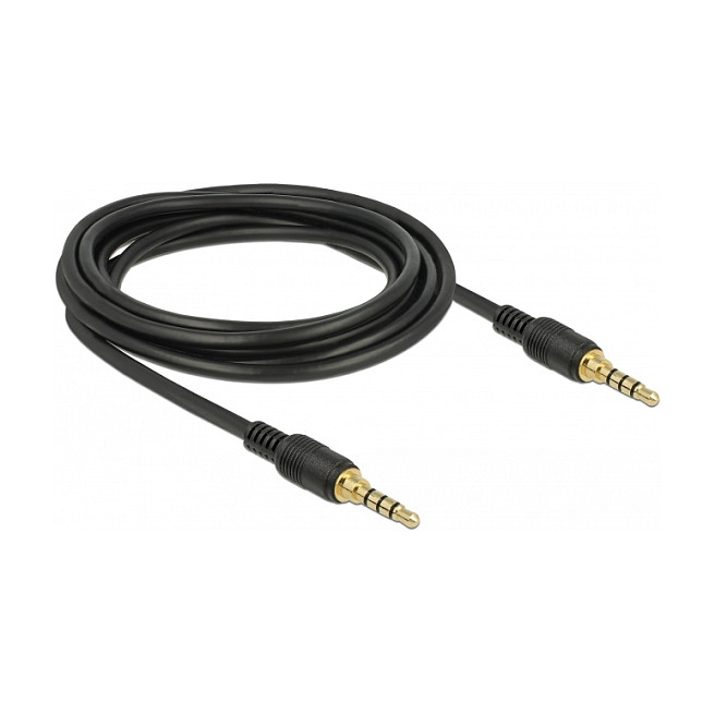 Audio kabel DELOCK 3.5mm 4-pinski (M/M), 3m, crni-1