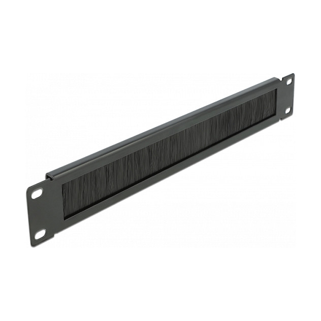 Panel za upravljanje kabelima DELOCK 19″ 1U s četkom (za mrežni ormar, metalni, crni)-0
